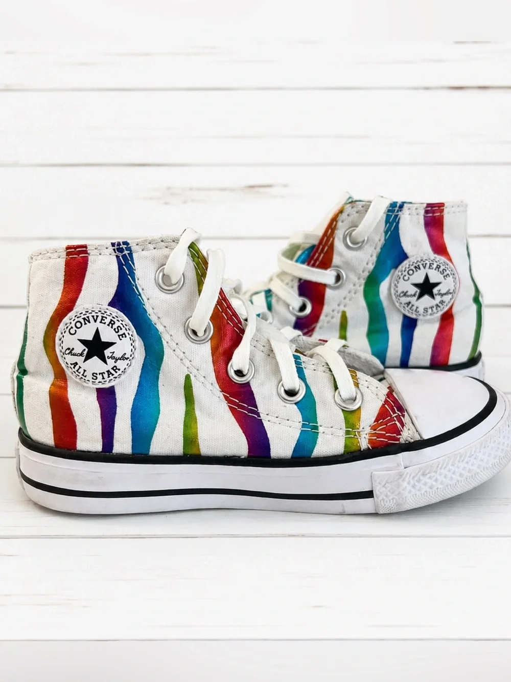 Converse Kids Chuck Taylor All Star Hi Archive Zebra Metallic Stripe Sneakers